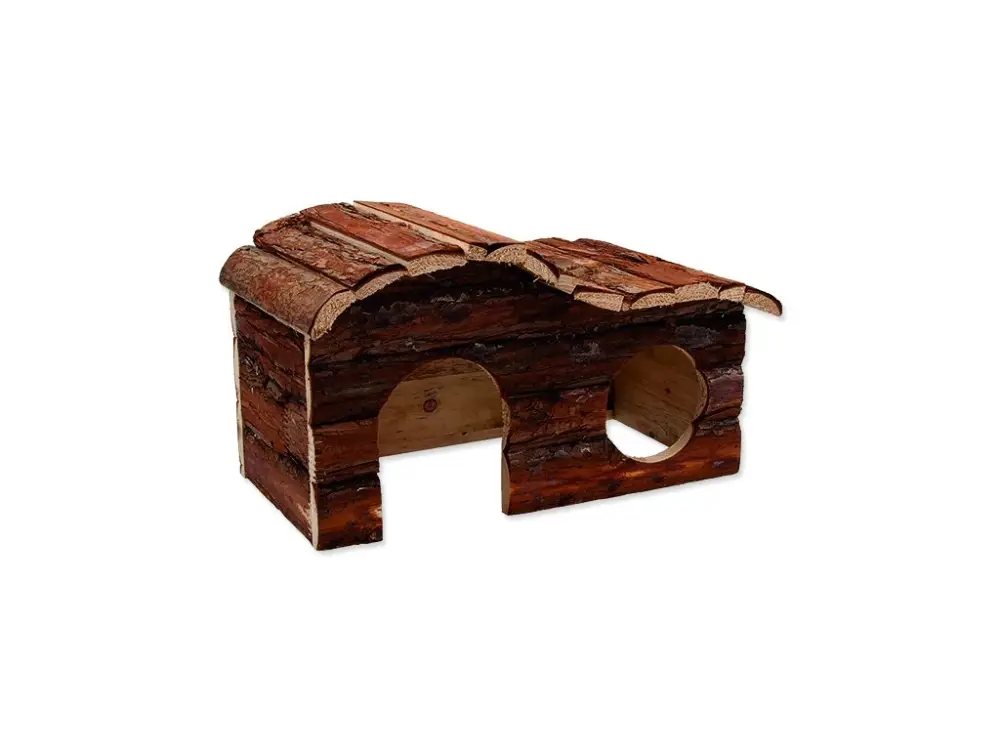 Nejlepší Volba Domek SMALL ANIMALS kaskada dřevěný s kůrou 31 x 19 x 19 cm